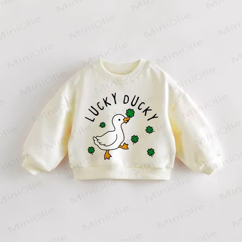 LUCKY DUCKY Baby Kleinkind Ente Sweatshirt - Creme - 3-5J - image 1