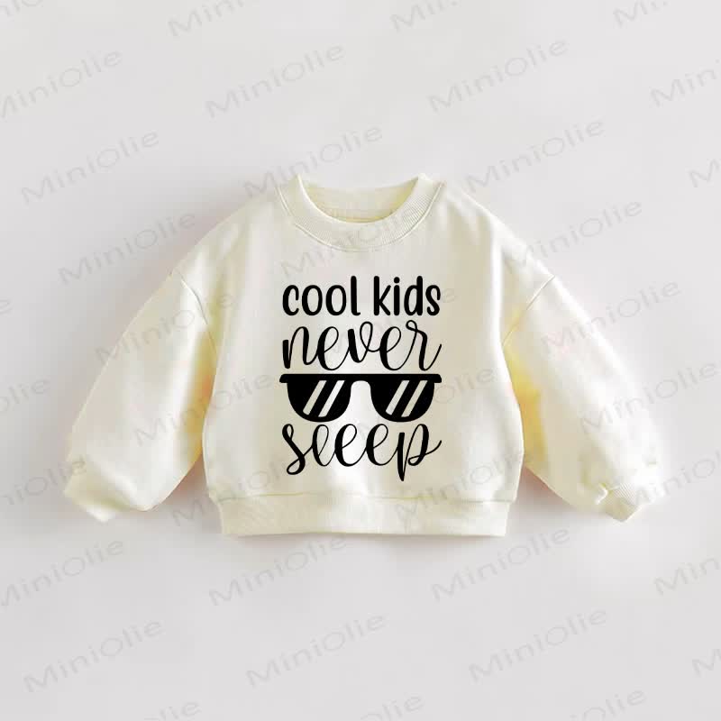 COOL KIDS NEVER SLEEP – Baby Kleinkind Sweatshirt - Creme - 3-5J - image 1