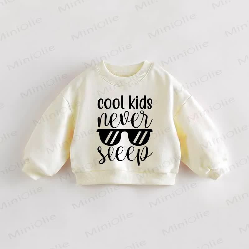 COOL KIDS NEVER SLEEP – Baby Kleinkind Sweatshirt - Creme - 3-5J - image 1