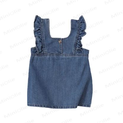 Baby Kleinkind Kleid Blume Denim Cord - image 3