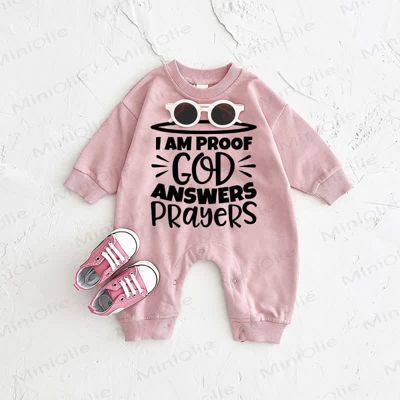 I AM PROOF GOD ANSWERS PRAYERS – Baby Strampler - Rosa - 2-3J - image 1