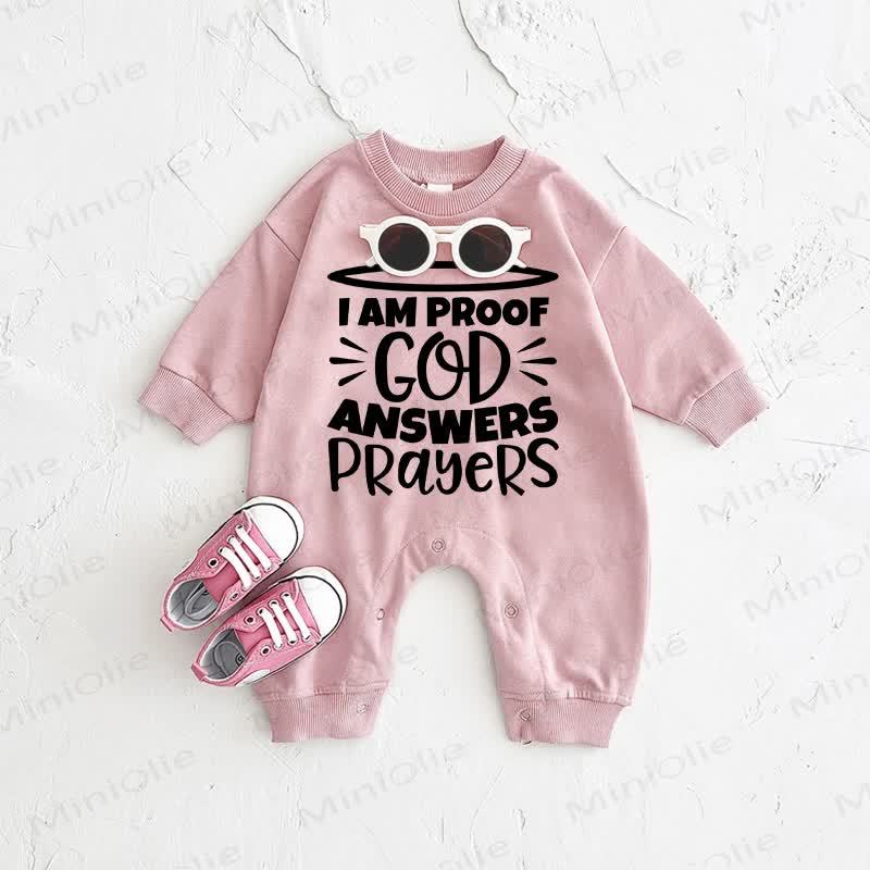I AM PROOF GOD ANSWERS PRAYERS – Baby Strampler - Rosa - 2-3J - image 1