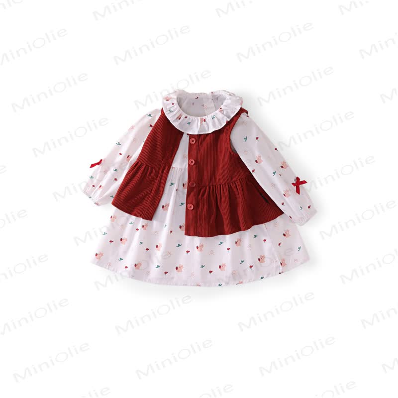 Kleid mit Schleife für Kind und Hase / Cord Tanktop - Kleid & Tanktop - 10Y - image 1