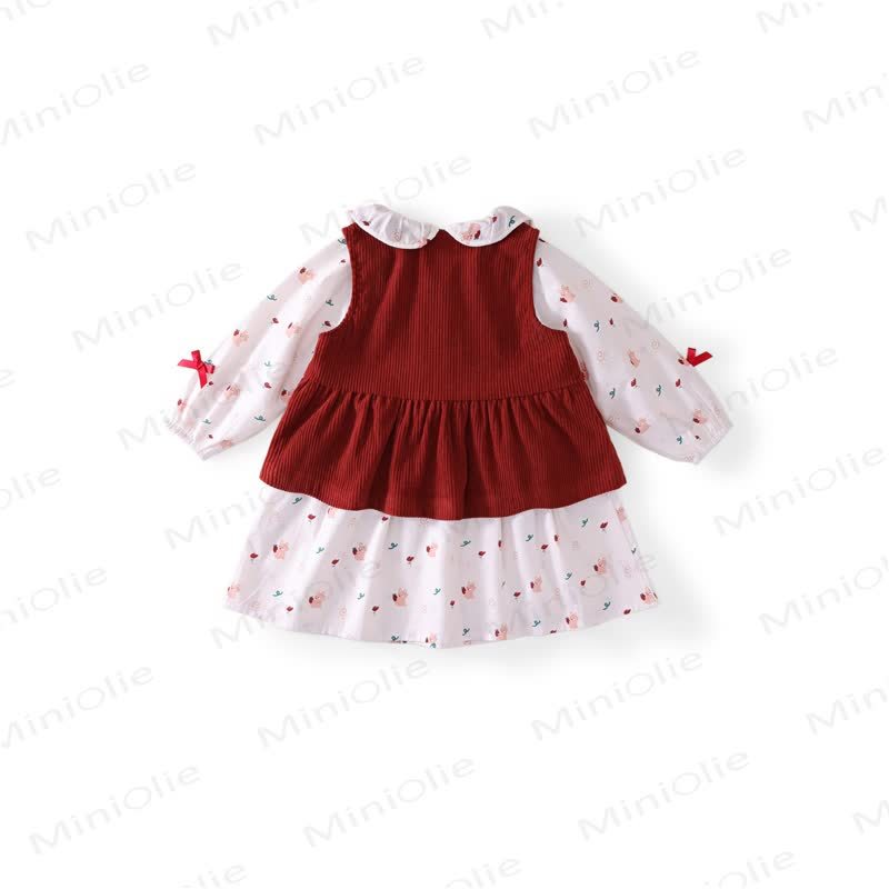 Kleid mit Schleife für Kind und Hase / Cord Tanktop - image 3