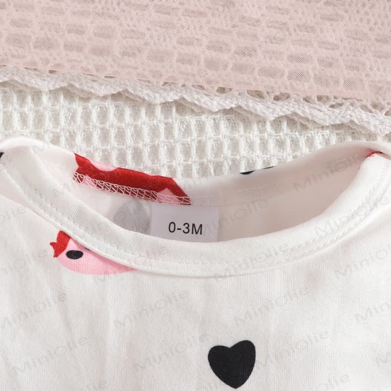 Baby Mädchen- Kleid mit Fuchs - Schleife und Liebe Bodysuit - image 12
