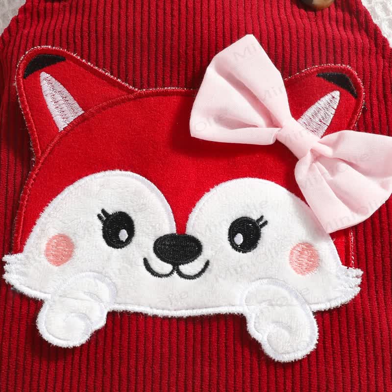 Baby Mädchen- Kleid mit Fuchs - Schleife und Liebe Bodysuit - image 16