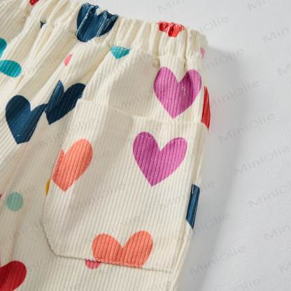 Baby Kleinkind mit Bunt Herzen und Punkte in Beige - image 3