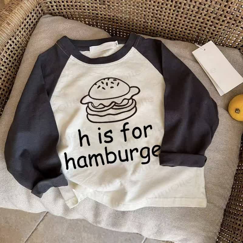 H IS FOR HAMBURGER Baby Dunkelgraues Raglan-T-Shirt - Drak Gray - 2-3J - image 1