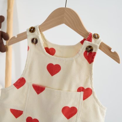 Baby Kleinkind Liebe Cord- Overalls in Beige - image 4