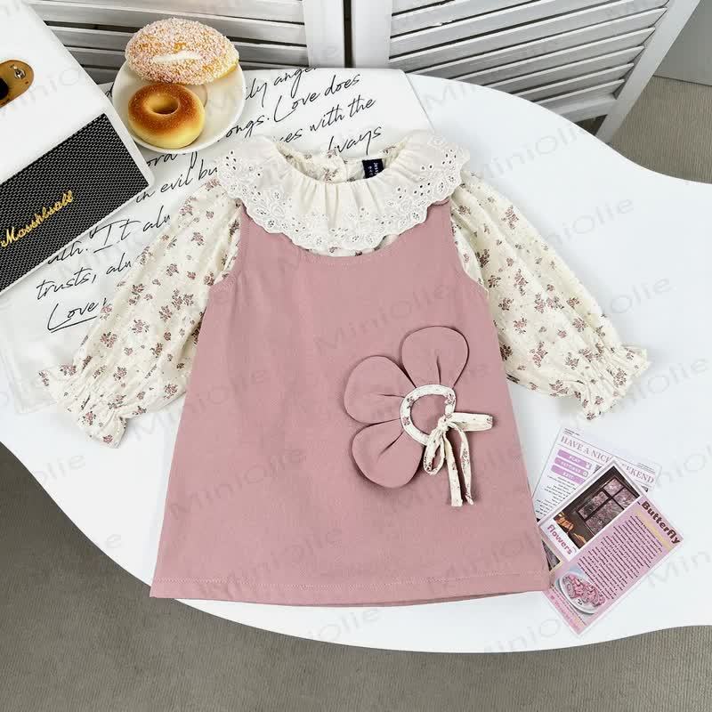 Baby Kleinkind -Mädchen- Spitze mit Blume und Lace / Ärmelloses Kleid - image 1