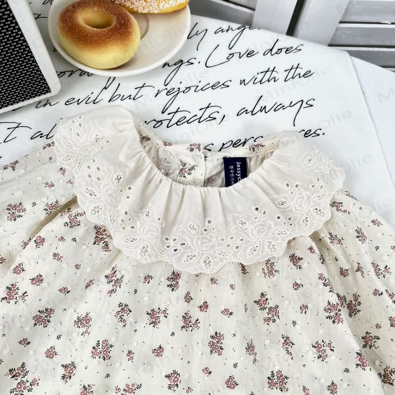 Baby Kleinkind -Mädchen- Spitze mit Blume und Lace / Ärmelloses Kleid - image 6