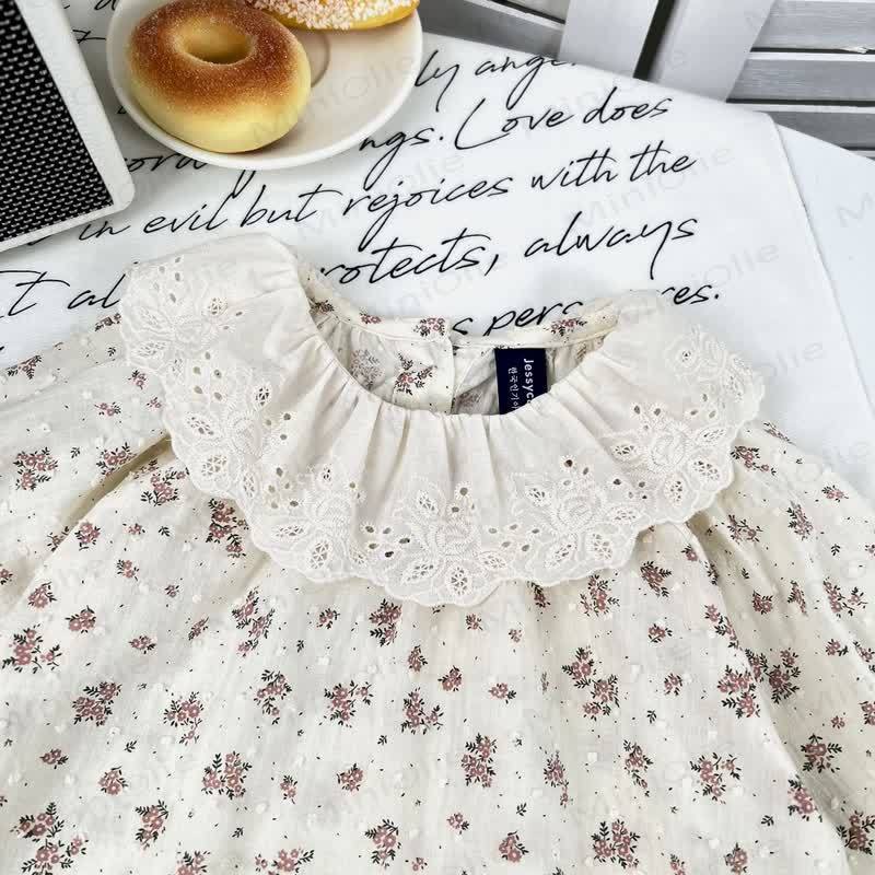 Baby Kleinkind -Mädchen- Spitze mit Blume und Lace / Ärmelloses Kleid - image 6