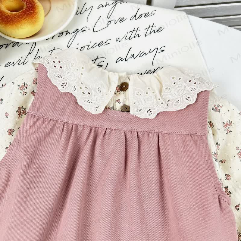 Baby Kleinkind -Mädchen- Spitze mit Blume und Lace / Ärmelloses Kleid - image 13