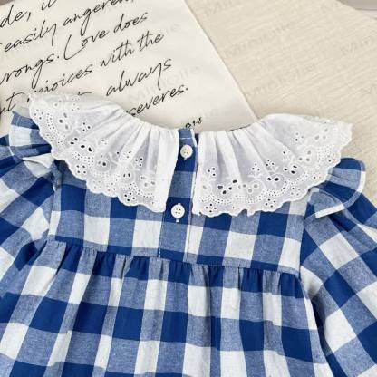 Baby Kleinkind Kleid Plaid Lace - image 8