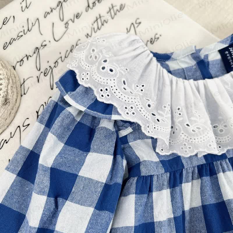 Baby Kleinkind Kleid Plaid Lace - image 3