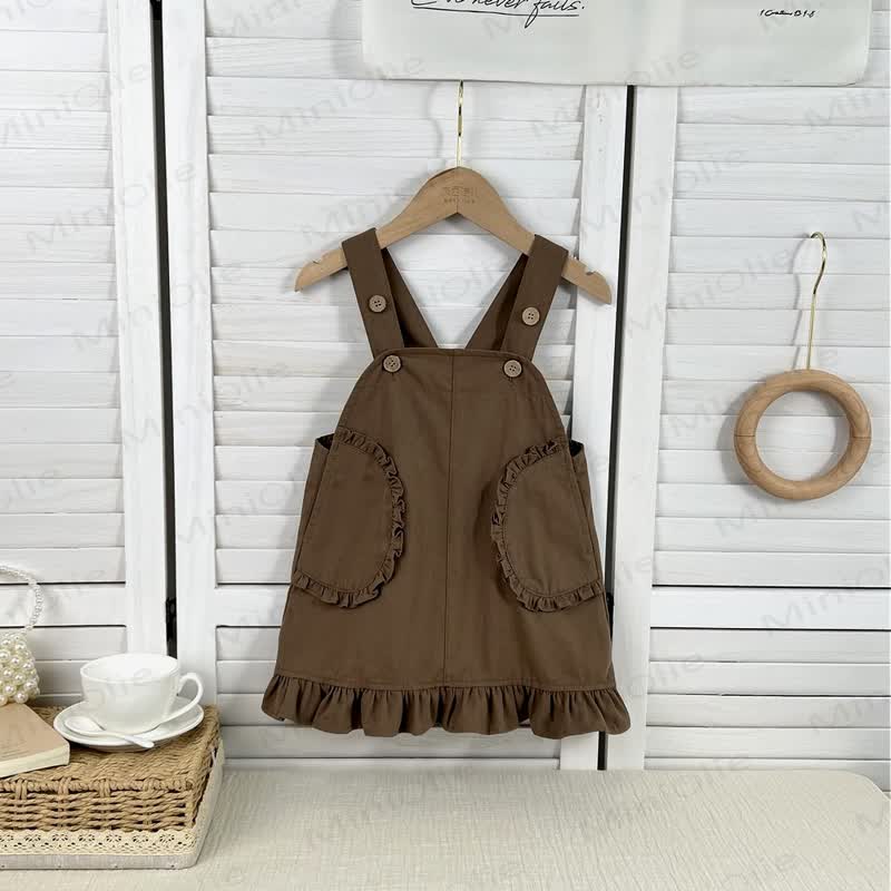 Baby Kleinkind Mädchen , Einfarbig Lace / Kleid - Braunes Kleid - 5-6Y - image 4