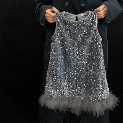 Kleinkind und Kleid für Kind, Mädchen, ärmellos - Grau - 6.5-8J - image 1