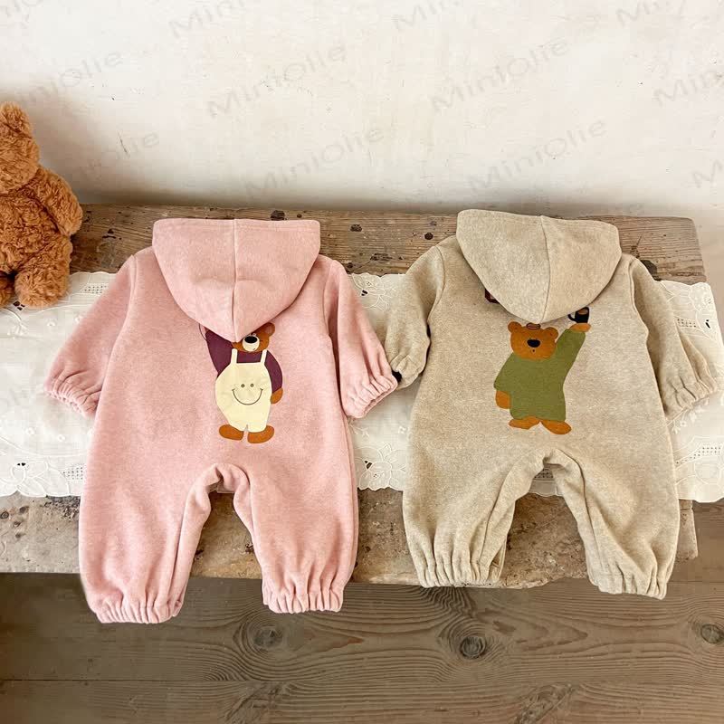 Baby Bär Pocket Vlies Kapuzen- Strampler - image 1