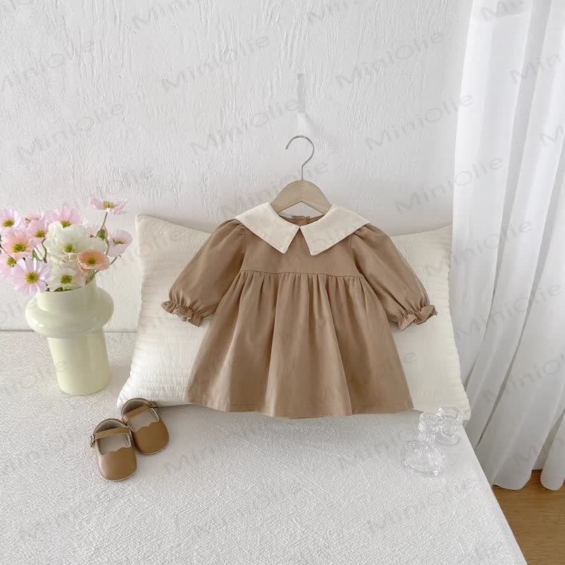Kleid mit Revers für Baby und Kleinkind - Khaki - 3-5J - image 1