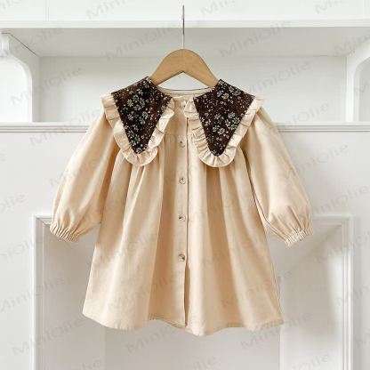 Kleid mit Blumen für Baby und Kleinkind - Beige - 8Y - image 6