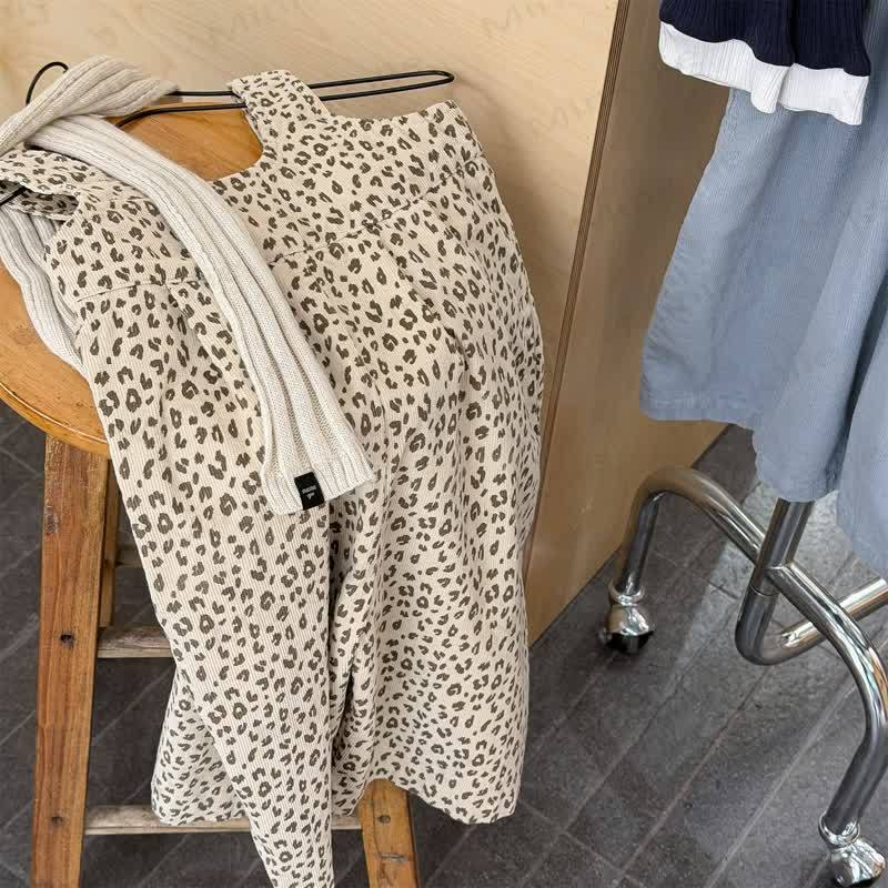 Baby und Kleinkind -Mädchen- Overalls , Einfarbig/ Leopardenmuster - Kaffee - 8Y - image 6