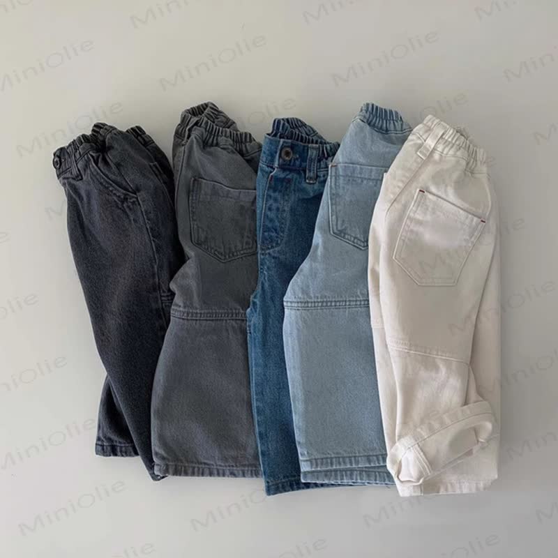 Baby Kleinkind Jeans, Einfarbig, locker Hose - image 1