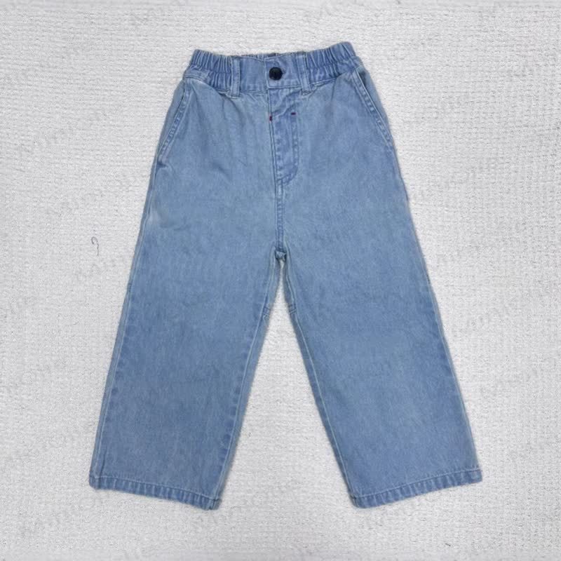 Baby Kleinkind Jeans, Einfarbig, locker Hose - Hellblau - 5-6Y - image 2