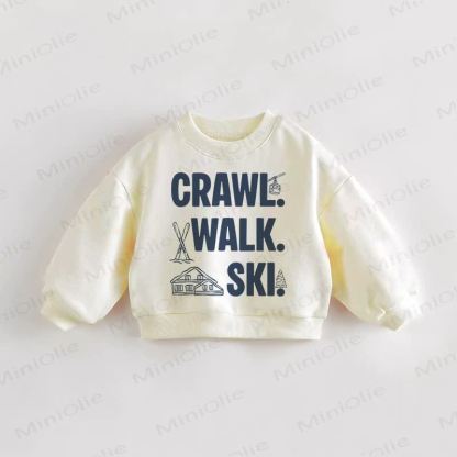 CRAWL. WALK. SKI. Kleinkind Baby Kleinkind- Sweatshirt - Creme - 3-5J - image 1