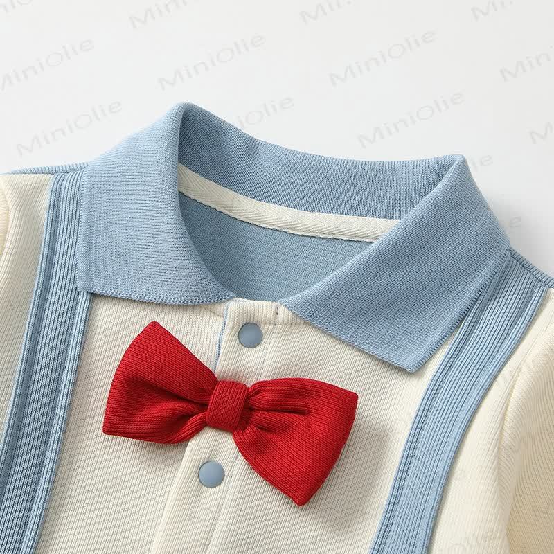 Baby Strampler mit Hundemotiv und Schleife (2-teilig ) - image 3