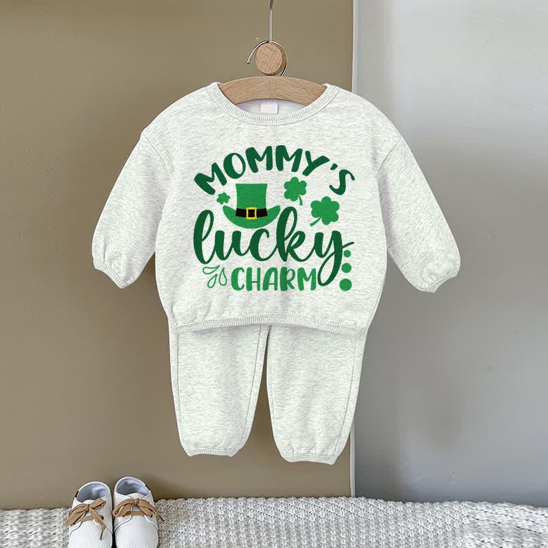 MOMMY'S LUCKY CHARM Baby Sweatshirt, grau, 2-teiliges Set - Grau - 2-3J - image 1