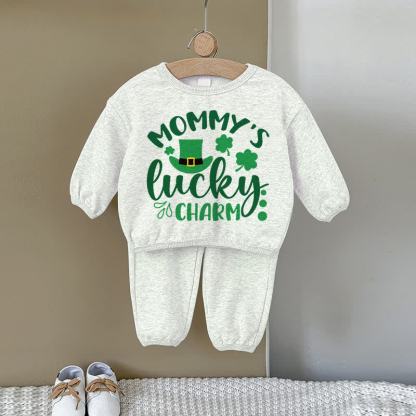 MOMMY'S LUCKY CHARM Baby Sweatshirt, grau, 2-teiliges Set - Grau - 2-3J - image 1