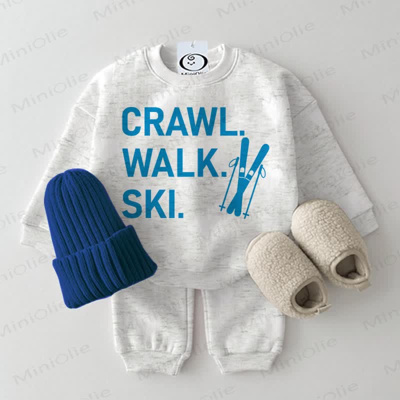 CRAWL. WALK. SKI. Baby Sweatshirt - Set , 2-teilig , Hellgrau - Hellgrau - 2-3J - image 1