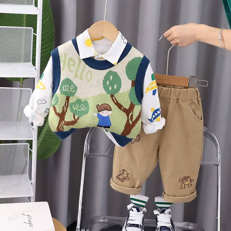 HELLO Baby Kleinkind Jungen 3-teiliges Set - Marineblau - 5-7J - image 4