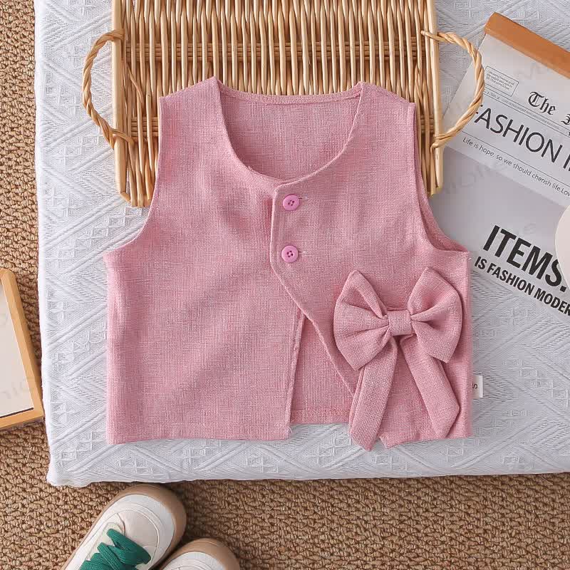 3-teiliges gewebtes Set für Baby und Kleinkinder, Mädchen , Einfarbig, mit Schleife - image 9