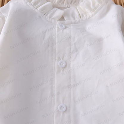 3-teiliges gewebtes Set für Baby und Kleinkinder, Mädchen , Einfarbig, mit Schleife - image 15