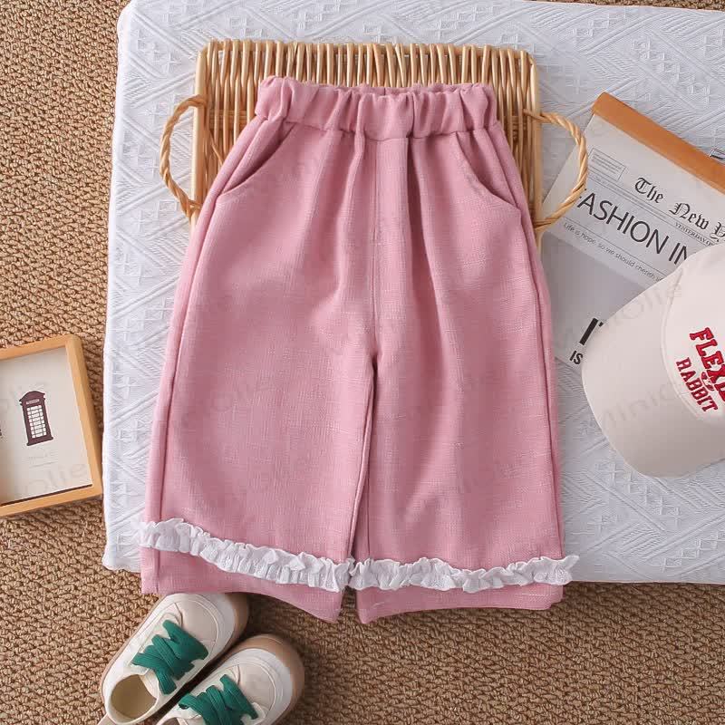 3-teiliges gewebtes Set für Baby und Kleinkinder, Mädchen , Einfarbig, mit Schleife - image 10