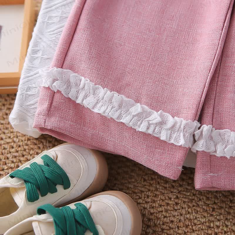 3-teiliges gewebtes Set für Baby und Kleinkinder, Mädchen , Einfarbig, mit Schleife - image 19