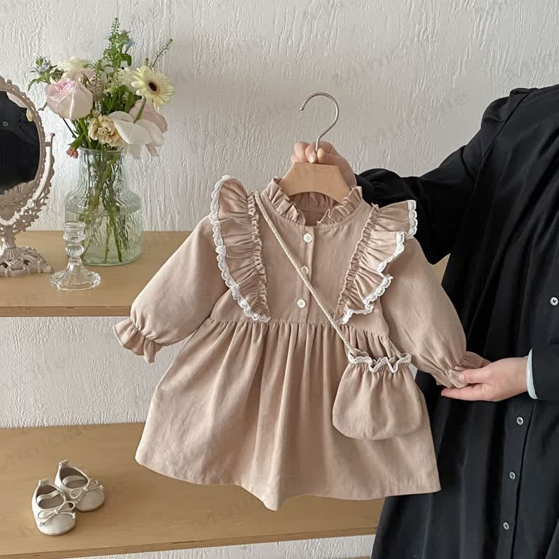 Baby Kleinkind Mädchen Einfarbig Kleid - image 2