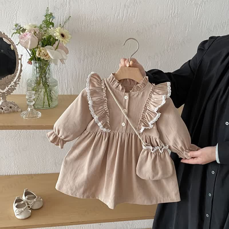 Baby Kleinkind Mädchen Einfarbig Kleid - image 2