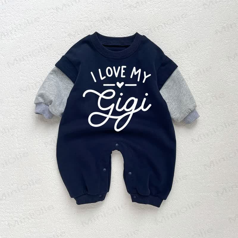 I LOVE MY GIGI Baby Kleinkind in Dunkelblau mit Farbblock - Dunkelblau - 18-24M - image 1