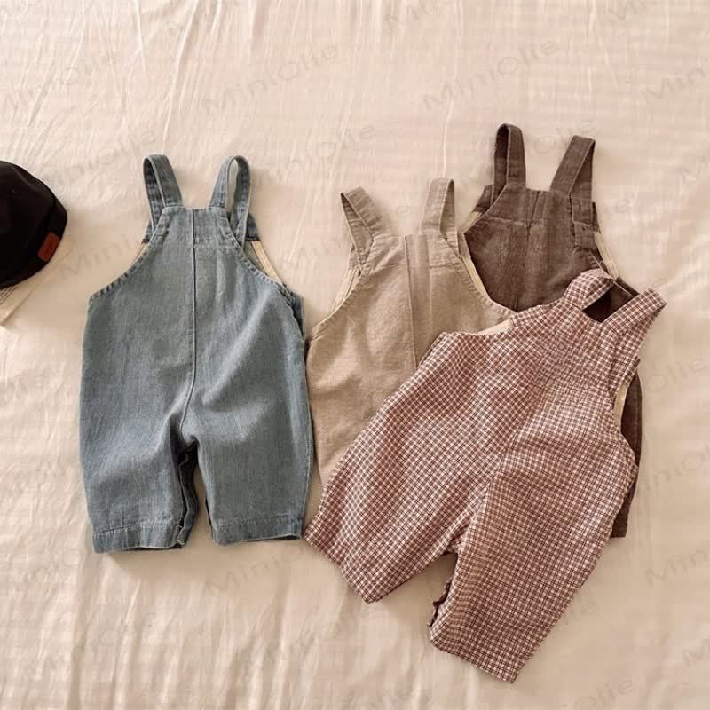 Baby Kleinkind- Kleinkind aus Denim , Einfarbig/ Plaid - image 2