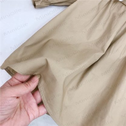 Kleinkind Kind Revers Einfarbig Kleid - image 6