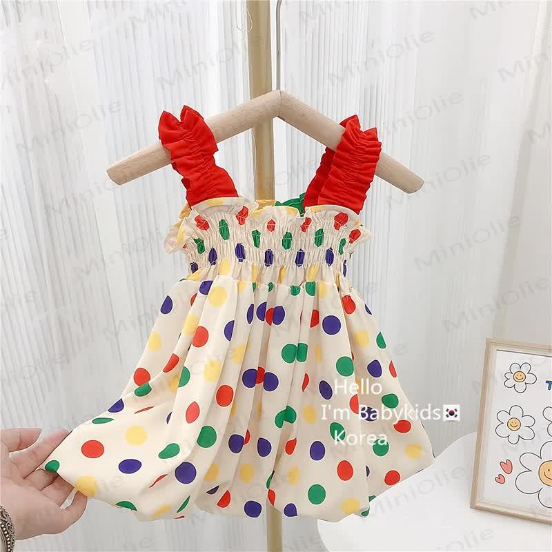 Mehrfarbig Kleid mit bunten Punkt für Kind und Mädchen - image 2