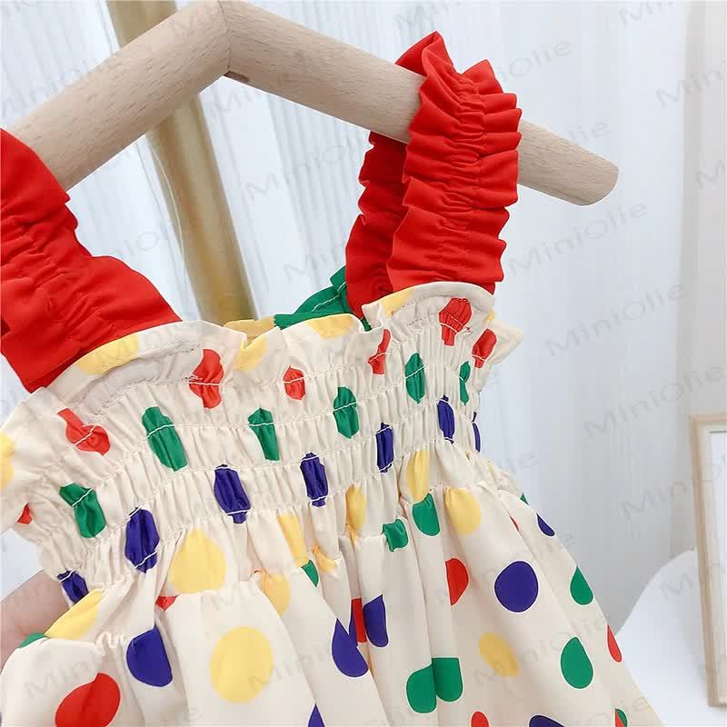 Mehrfarbig Kleid mit bunten Punkt für Kind und Mädchen - image 6