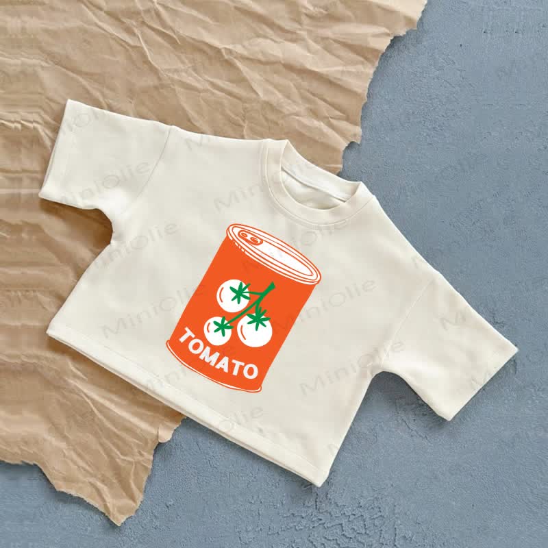 Sommer Freizeit-T-Shirt mit Baby -Dosentomaten - Weiß - 2-3J - image 2