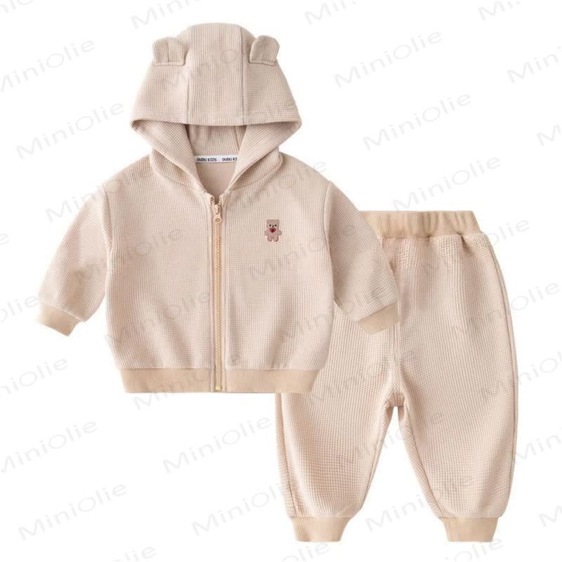 Baby Kleinkind Liebe Bär - Set Waffel - Beige - 4-5J - image 1