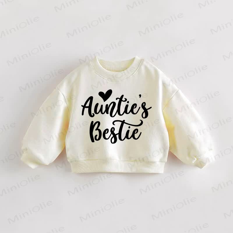 AUNTIE'S BESTIE Baby Kleinkind Liebe Creme Sweatshirt - Creme - 3-5J - image 1