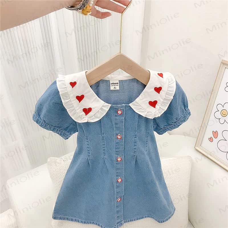 Kleinkind Kleid Liebe Denim​ - Blau - 10Y - image 1