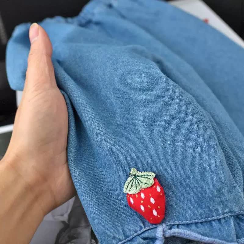 Kleinkind Baby Mädchen Erdbeere Denim - Hose - image 4