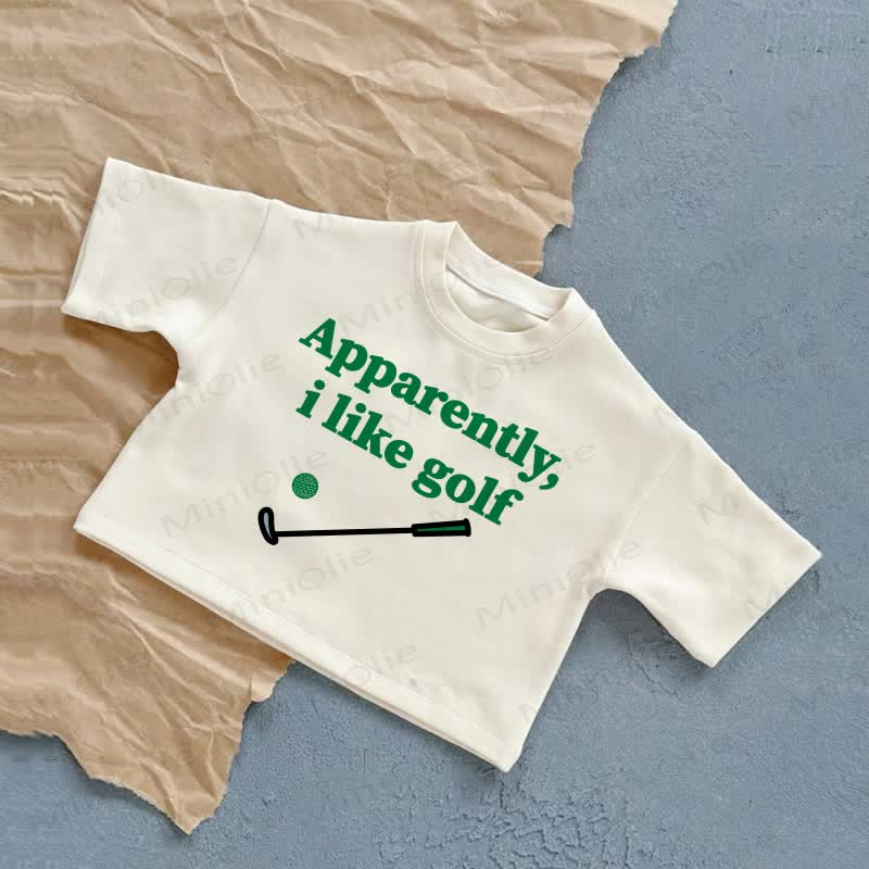 APPARENTLY, I LIKE GOLF Baby Sommer Freizeit-T-Shirt - Weiß - 2-3J - image 2